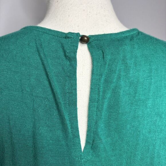 Maurices Women's Teal Green Sheer Beaded Tank Top Crochet Sequin Lace M Keyhole - Picture 6 of 10